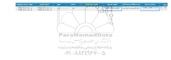 مزایده, مزایده فروش ضایعات فلزی