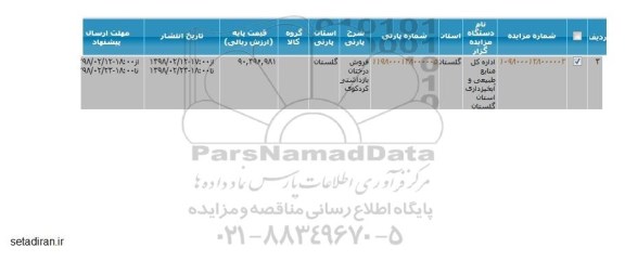 مزایده مزایده فروش درختان بازداشتی 