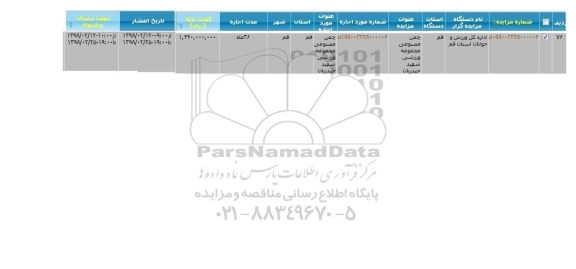 مزایده , مزایده چمن مصنوعی 