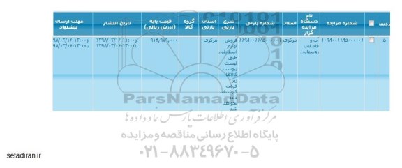 مناقصه, مناقصه ایمن سازی و بازسازی پل های شهرستان