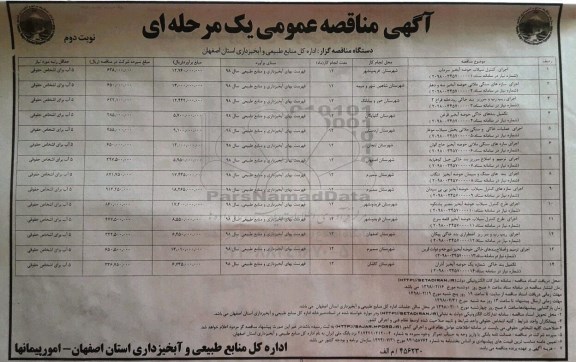 مناقصه عمومی, ممناقصه اجرای کنترل سیلاب حوضه آبخیز - نوبت دوم 