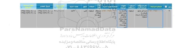 مزایده ، مزایده واگذاری به صورت اجاره به منظور حفاظت و بهره برداری از ایستگاه