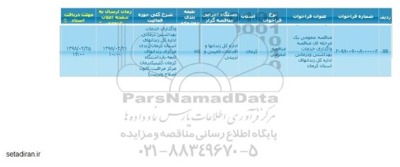 مناقصه, مناقصه تکمیل فاز اول محوطه میراث جهانی