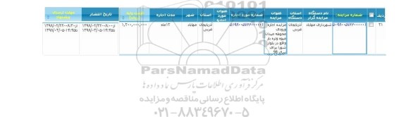 مزایده اجاره ورودی محوطه میدان میوه و تره بار