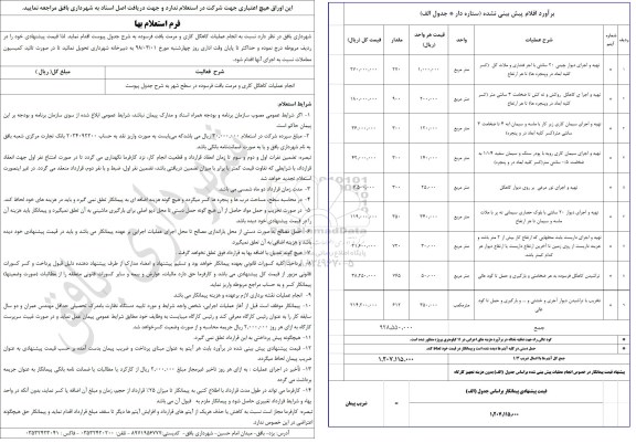 استعلام , استعلام انجام عملیات کاهگل کاری و مرمت بافت فرسوده 