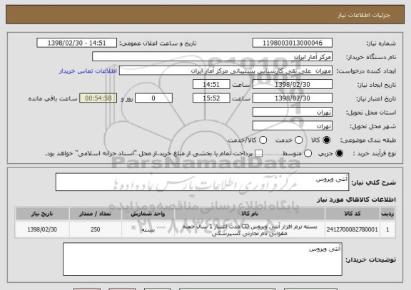 استعلام آنتی ویروس