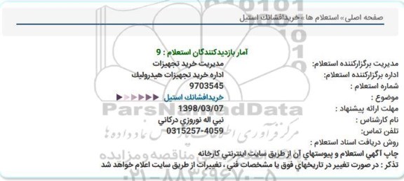استعلام خرید افشانک استیل 