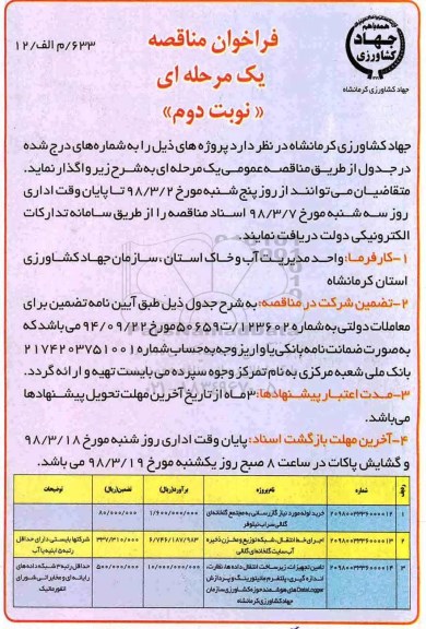 فراخوان مناقصه, مناقصه خرید لوله مورد نیاز گازرسانی به مجتمع گلخانه ای - نوبت دوم 