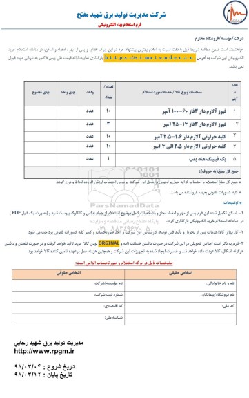 استعلام, استعلام فیوز آلارم دار 3 فاز و...