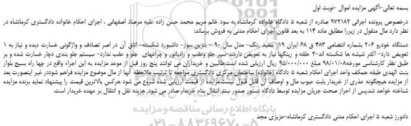 مزایده، مزایده دستگاه خودرو 206