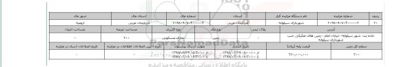 مزایده,مزایده  زمین تجاری مسکونی عرصه 200