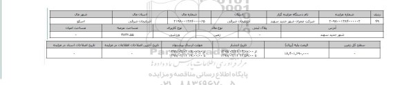 مزایده,مزایده زمین ورزشی عرصه 4842.55