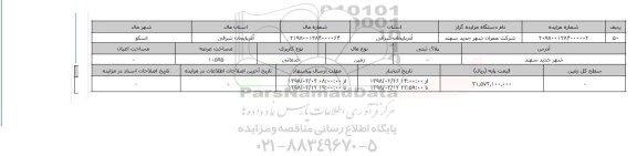 مزایده,مزایده زمین خدماتی 10595