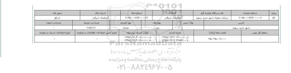 مزایده,مزایده زمین تجاری 2653.41