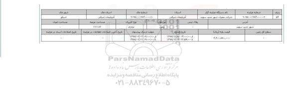 مزایده,مزایده زمین تجاری 266.72