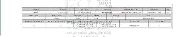 مزایده,مزایده زمین تجاری 266.72