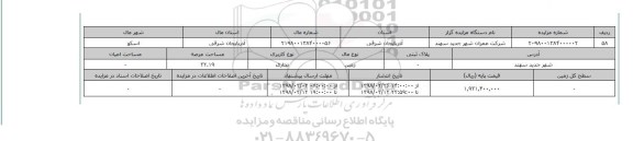 مزایده,مزایده زمین تجاری 32.19