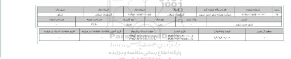 مزایده,مزایده زمین تجاری 32.40