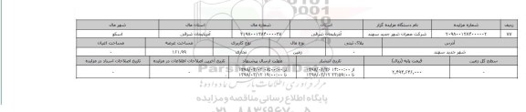 مزایده,مزایده زمین تجاری 161.99