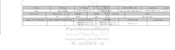 مزایده,مزایده زمین تجاری 36