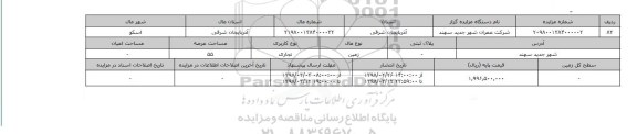 مزایده,مزایده زمین تجاری 55