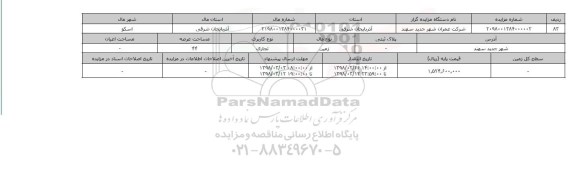 مزایده,مزایده زمین تجاری 44