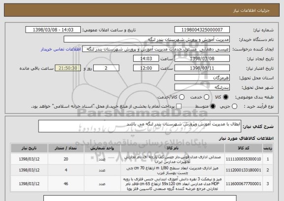 استعلام ابطال با مدیریت آموزش وپرورش شهرستان بندر لنگه می باشد 