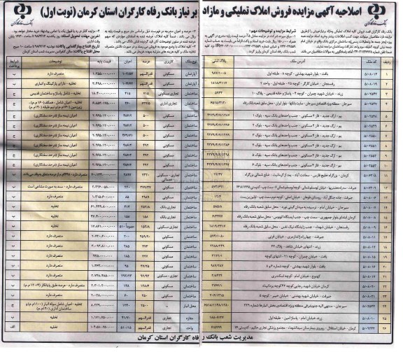 اصلاحیه , مزایده چهاردانگ یک قطعه زمین مسکونی