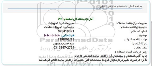 استعلام, استعلام فنر تلسكپی  