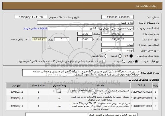 استعلام صندلی دسته دارf66-صندلی تحریر مدیریتیch02-میز عسلیf5-02-میز کار مدیریتی و الحاقی  صفحه چرمD02-رویه چرم صندلی چرم طبیعیکدV1 رنگ چوب گردوئی