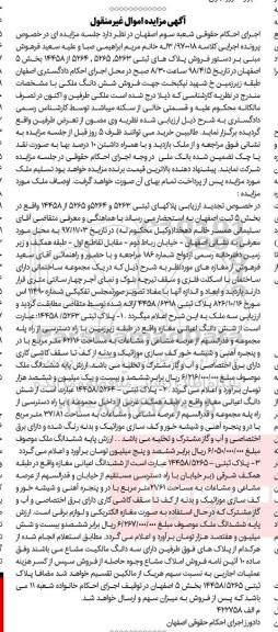 مزایده مزایده فروش ششدانگ ملکی 62.16 مترمربع