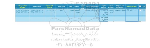 مزایده مزایده اجاره سالن ورزشی