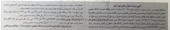 مزایده, مزایده یک دستگاه خودرو سواری پژو 405