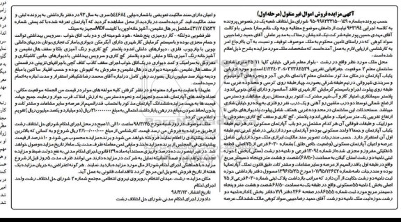 مزایده مزایده دو باب آپارتمان مسکونی 68.50 مترمربع مرحله اول 