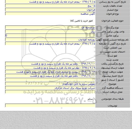 مناقصه تعویض سیم به کابل خودنگهدار