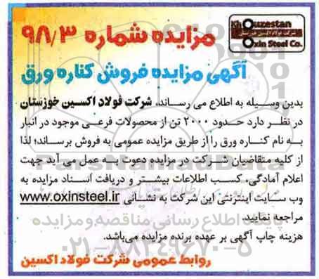 مزایده ، مزایده فروش کناره ورق