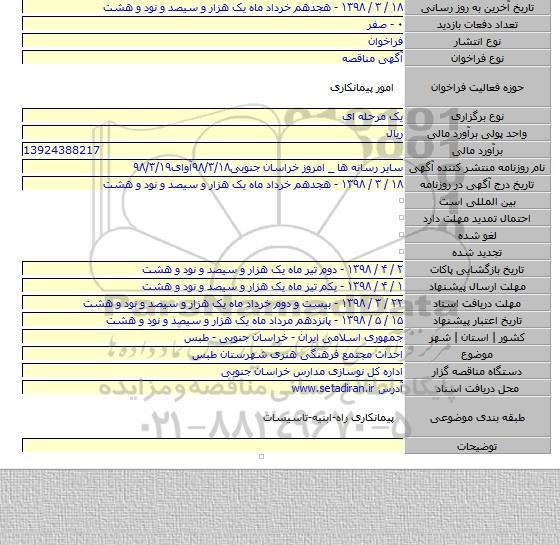 احداث مجتمع فرهنگی هنری  شهرستان طبس