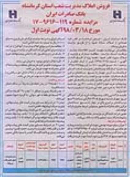 مزایده مزایده فروش املاک مازاد کاربری کشاورزی