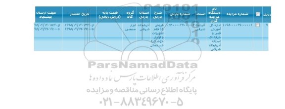 مزایده, مزایده فروش 16 قلم تجهیزات و لوازم جوشکاری مستعمل
