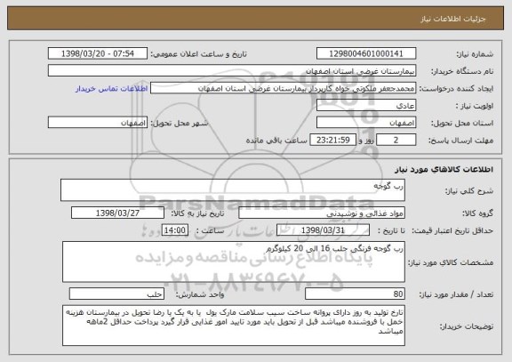 استعلام رب گوجه