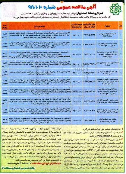آگهی مناقصه عمومی , مناقصه عملیات اصلاح هندسی معابر...
