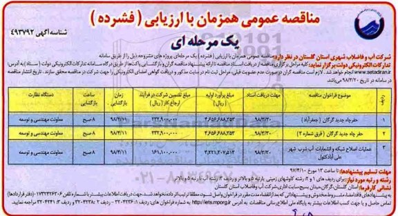 مناقصه عمومی , مناقصه حفر چاه جدید....