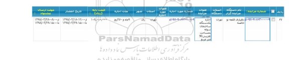مزایده , مزایده اجاره یک دستگاه سوله به مساحت تقریبی 90 متر مربع