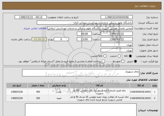 استعلام چای شهرزاد