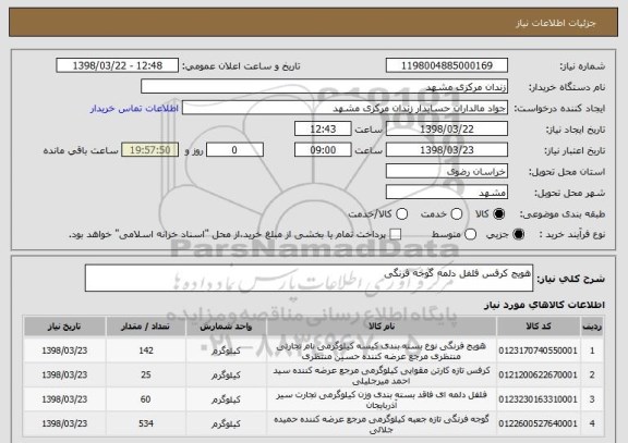 استعلام هویج کرفس فلفل دلمه گوجه فرنگی 