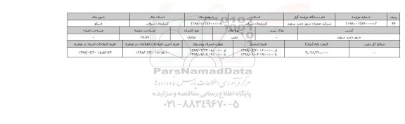 مزایده,مزایده زمین تجاری عرصه 68.78