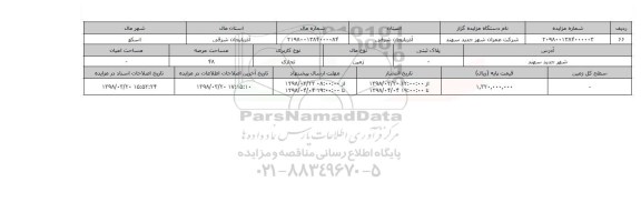 مزایده,مزایده زمین تجاری عرصه 48