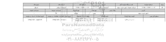 مزایده,مزایده زمین تجاری عرصه 48