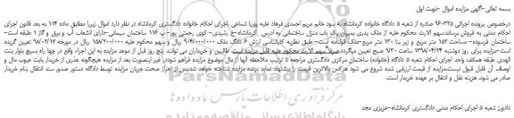 مزایده، مزایده فروش 6 دانگ ملک 