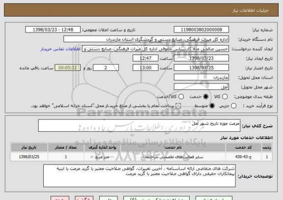 استعلام مرمت موزه تاریخ شهر آمل